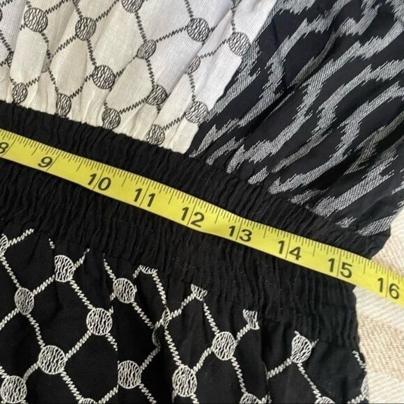 New York‎ & Co black white halter maxi dress cotton size L NWT - Picture 10 of 11